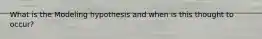 What is the Modeling hypothesis and when is this thought to occur?