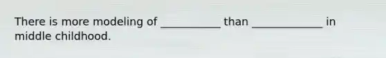There is more modeling of ___________ than _____________ in middle childhood.