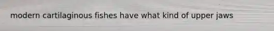 modern cartilaginous fishes have what kind of upper jaws