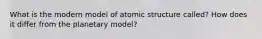 What is the modern model of atomic structure called? How does it differ from the planetary model?