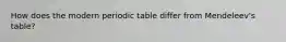 How does the modern periodic table differ from Mendeleev's table?