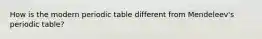 How is the modern periodic table different from Mendeleev's periodic table?