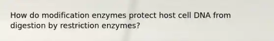 How do modification enzymes protect host cell DNA from digestion by restriction enzymes?