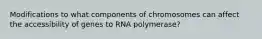 Modifications to what components of chromosomes can affect the accessibility of genes to RNA polymerase?