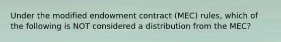 Under the modified endowment contract (MEC) rules, which of the following is NOT considered a distribution from the MEC?