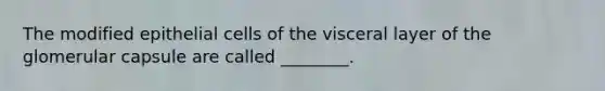 The modified epithelial cells of the visceral layer of the glomerular capsule are called ________.