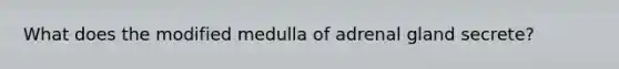 What does the modified medulla of adrenal gland secrete?