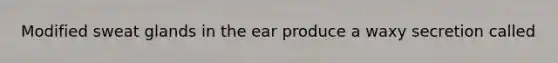 Modified sweat glands in the ear produce a waxy secretion called