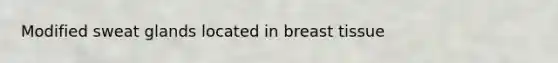 Modified sweat glands located in breast tissue