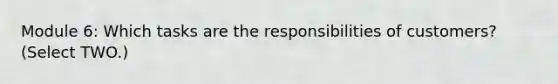 Module 6: Which tasks are the responsibilities of customers? (Select TWO.)