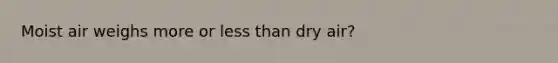 Moist air weighs more or less than dry air?