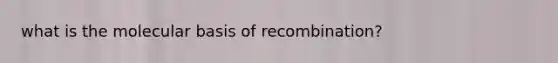 what is the molecular basis of recombination?