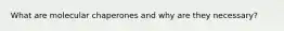 What are molecular chaperones and why are they necessary?