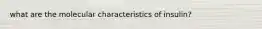 what are the molecular characteristics of insulin?