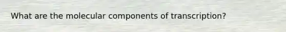 What are the molecular components of transcription?