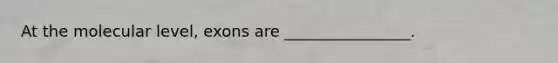 At the molecular level, exons are ________________.