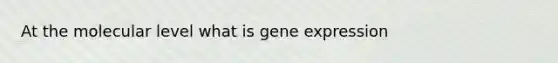 At the molecular level what is gene expression