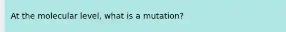 At the molecular level, what is a mutation?