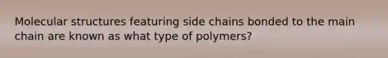 Molecular structures featuring side chains bonded to the main chain are known as what type of polymers?