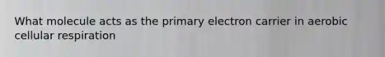 What molecule acts as the primary electron carrier in aerobic cellular respiration