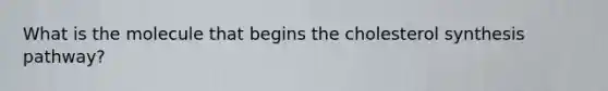 What is the molecule that begins the cholesterol synthesis pathway?