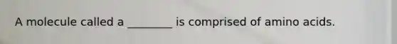 A molecule called a ________ is comprised of amino acids.