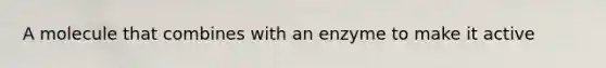 A molecule that combines with an enzyme to make it active