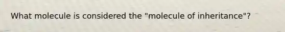 What molecule is considered the "molecule of inheritance"?