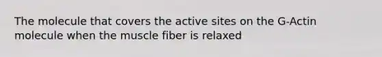 The molecule that covers the active sites on the G-Actin molecule when the muscle fiber is relaxed