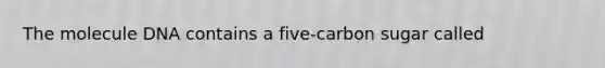 The molecule DNA contains a five-carbon sugar called
