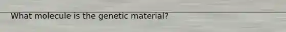 What molecule is the genetic material?