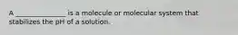 A _______________ is a molecule or molecular system that stabilizes the pH of a solution.