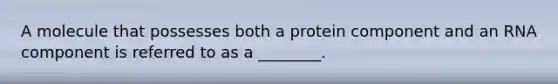 A molecule that possesses both a protein component and an RNA component is referred to as a ________.