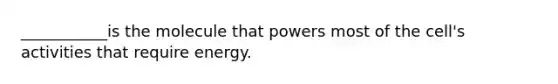 ___________is the molecule that powers most of the cell's activities that require energy.