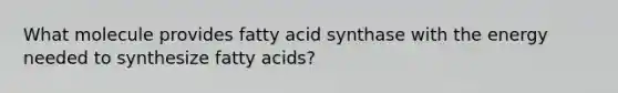 What molecule provides fatty acid synthase with the energy needed to synthesize fatty acids?