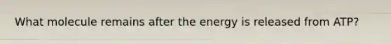 What molecule remains after the energy is released from ATP?