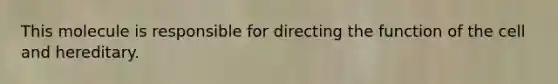 This molecule is responsible for directing the function of the cell and hereditary.
