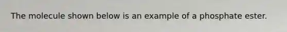 The molecule shown below is an example of a phosphate ester.