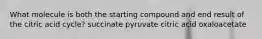 What molecule is both the starting compound and end result of the citric acid cycle? succinate pyruvate citric acid oxaloacetate