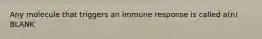 Any molecule that triggers an immune response is called a(n) BLANK