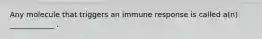 Any molecule that triggers an immune response is called a(n) ____________ .