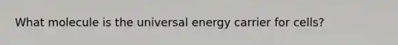 What molecule is the universal energy carrier for cells?