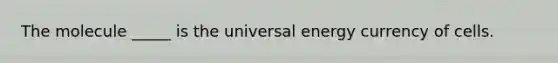 The molecule _____ is the universal energy currency of cells.