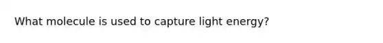 What molecule is used to capture light energy?