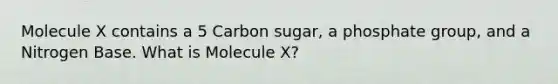 Molecule X contains a 5 Carbon sugar, a phosphate group, and a Nitrogen Base. What is Molecule X?