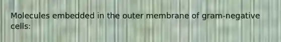 Molecules embedded in the outer membrane of gram-negative cells: