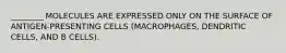 ________ MOLECULES ARE EXPRESSED ONLY ON THE SURFACE OF ANTIGEN-PRESENTING CELLS (MACROPHAGES, DENDRITIC CELLS, AND B CELLS).