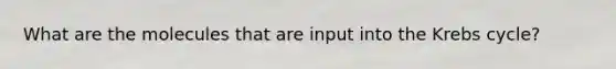 What are the molecules that are input into the Krebs cycle?