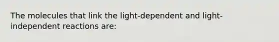 The molecules that link the light-dependent and light-independent reactions are: