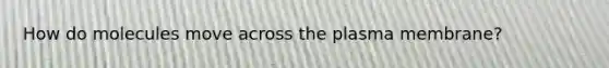 How do molecules move across the plasma membrane?